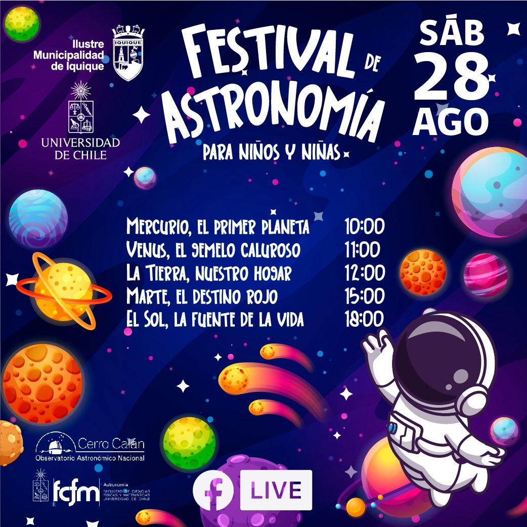 Municipalidad de Iquique y Universidad de Chile ofrecerán "Festival de Astronomía para niños y niñas" este fin de semana