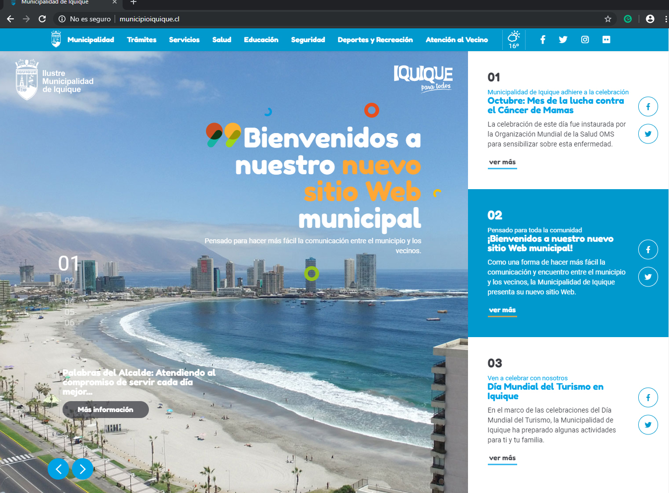 Nuevo sitio Web de la Municipalidad de Iquique