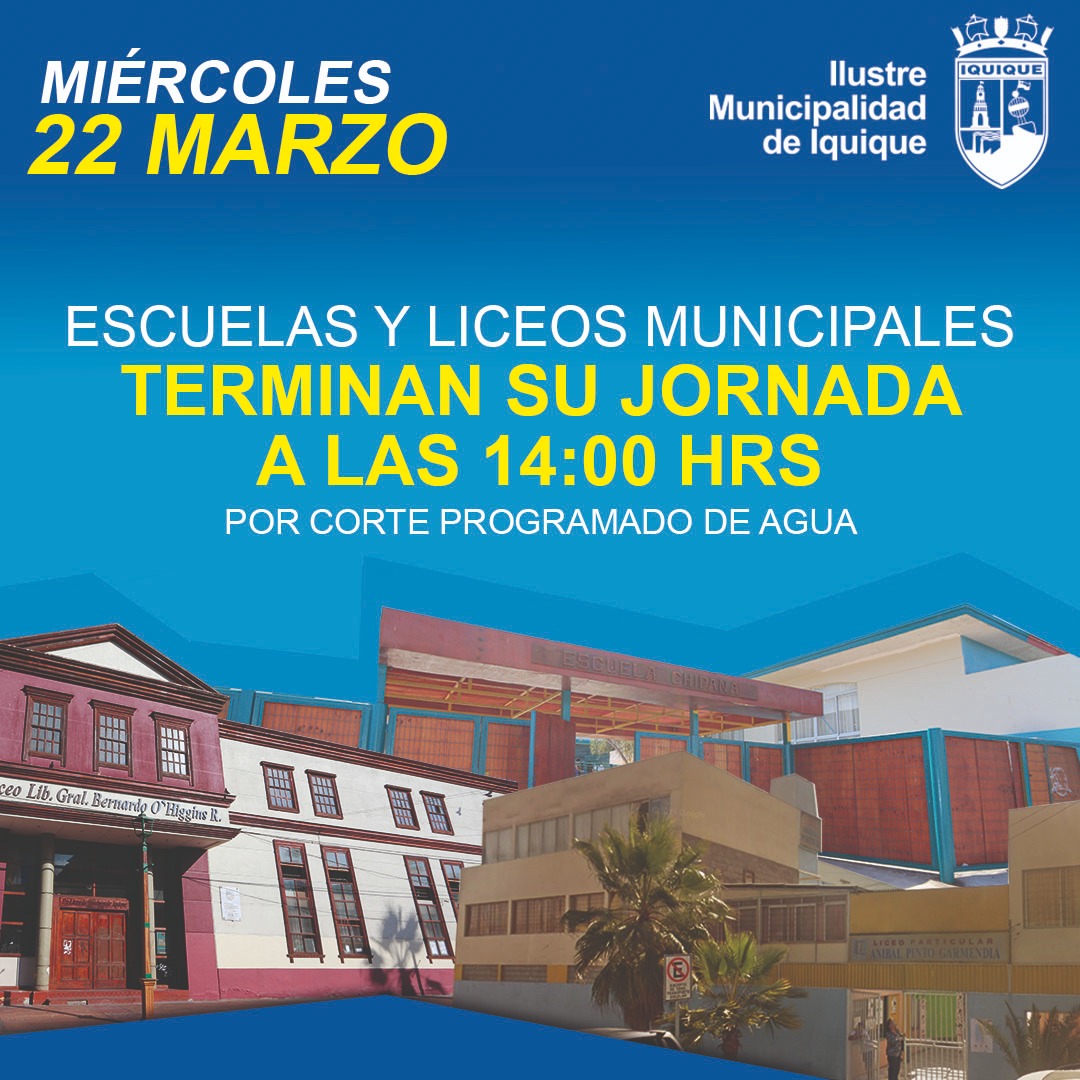 Municipalidad de Iquique y Cormudesi informan medidas de contingencia por corte programado de agua potable